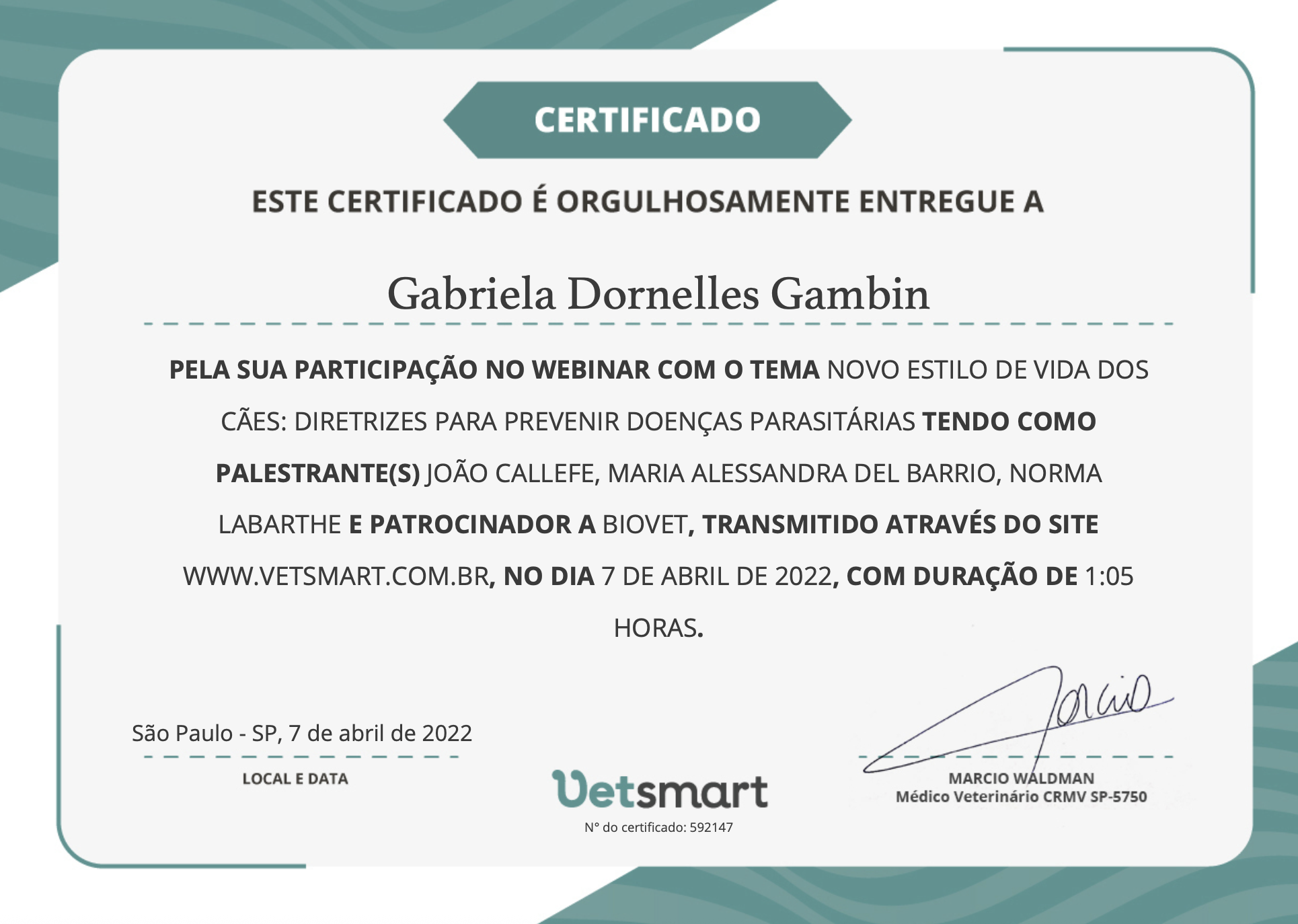 Certificate