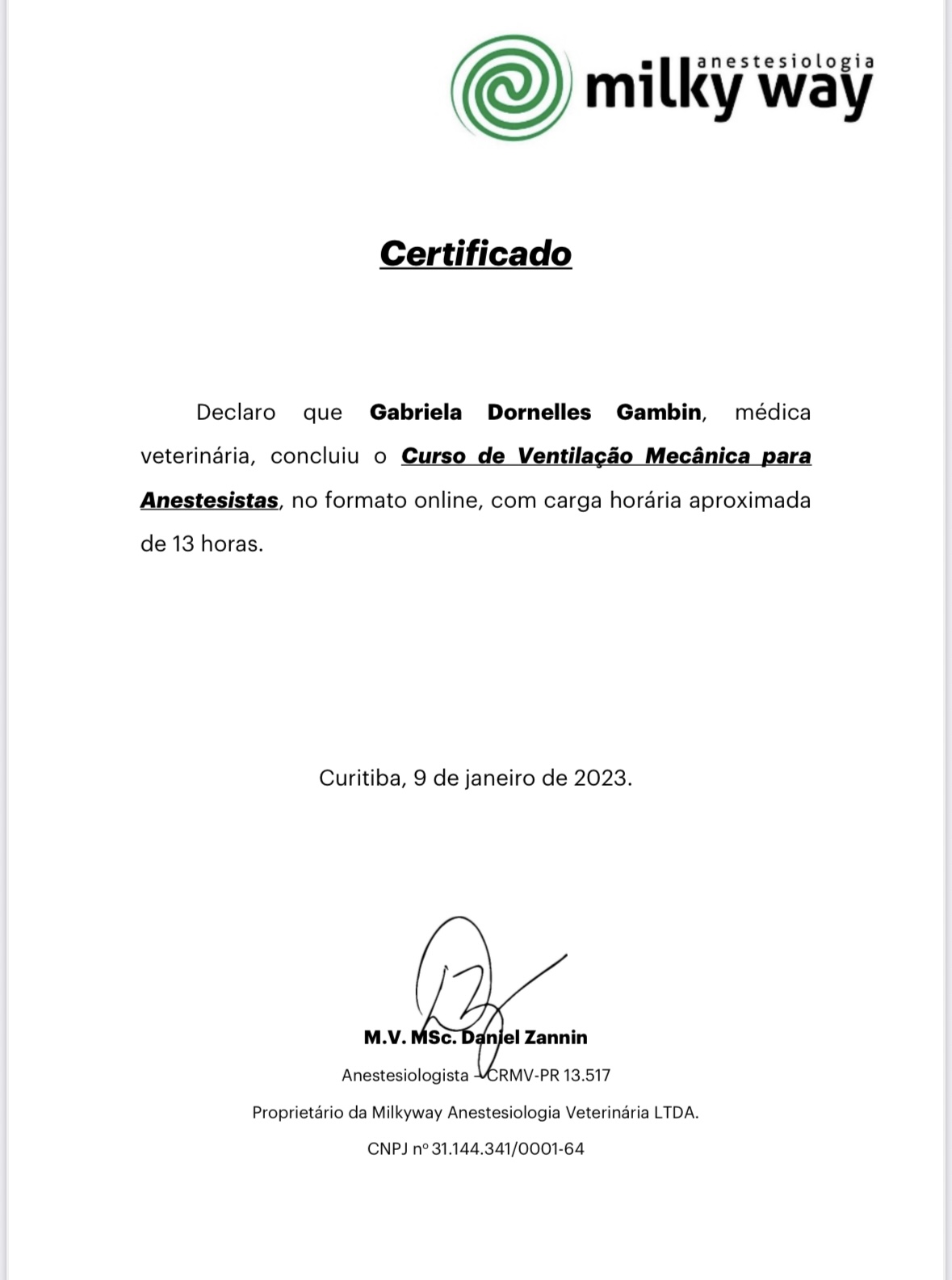 Certificate