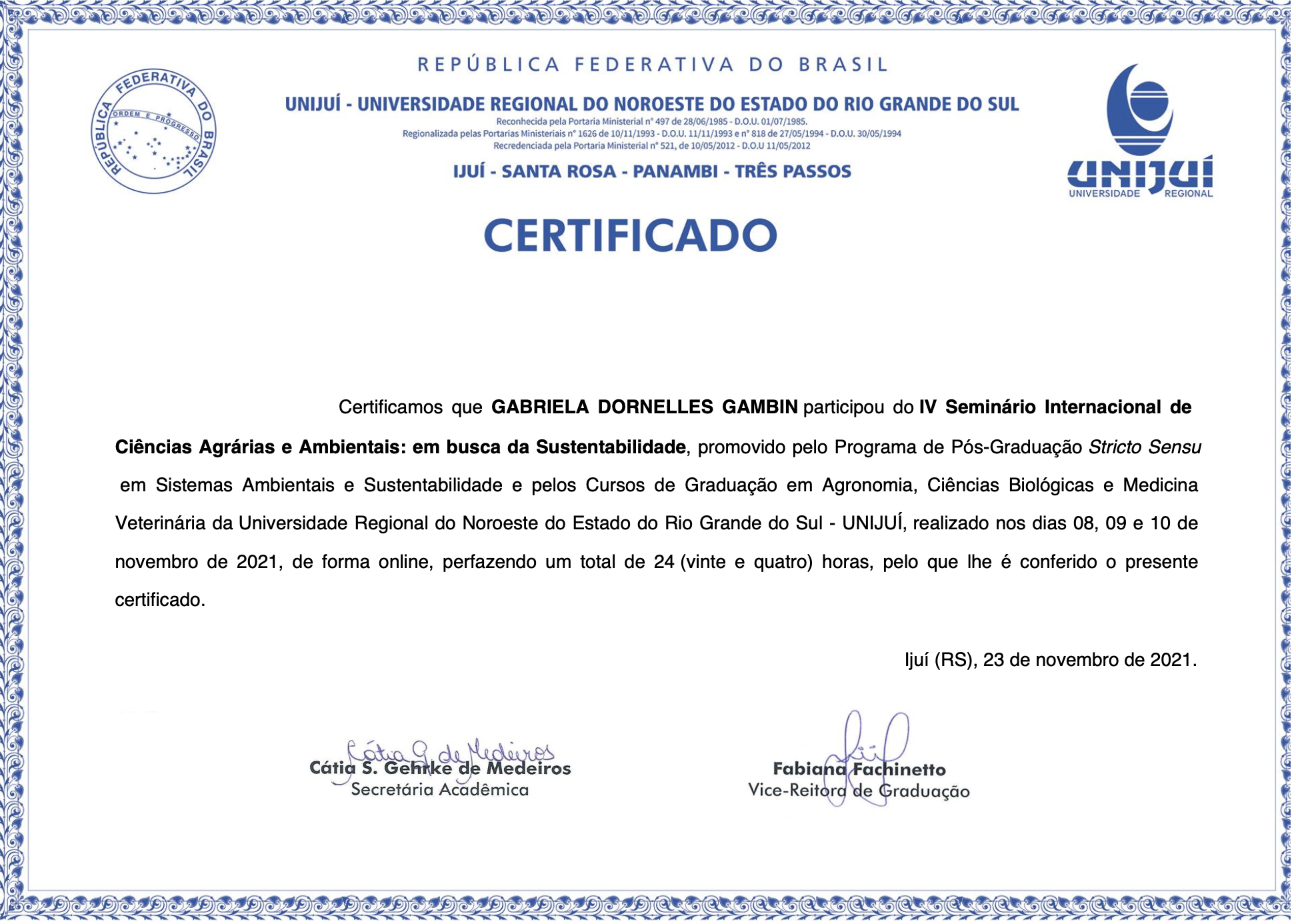 Certificate